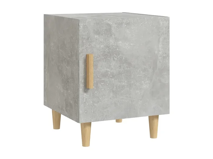 Oupeye Mesita de noche madera contrachapada gris hormigón