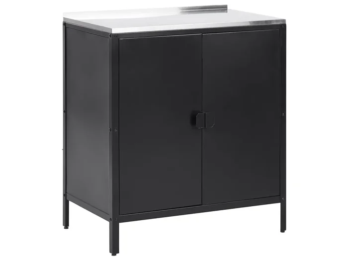 Outdoor Kitchen Cabinet VILAMA Metal Black