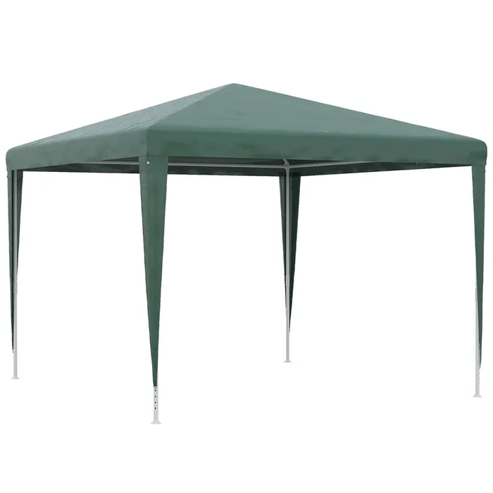 Outsunny Carpa Desmontable 3×3 m Cenador Pabellón de Jardín con 4 Orificios de Drenaje y Marco de Acero Anti-UV Gazebo para Terraza Patio Exterior Camping Verde
