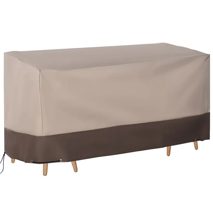 Outsunny Funda para Muebles de Jardín 600D Oxford Protecció contra el Polvo los Rayos UV Cubierta para Mobiliario Exterior 127x72x76 cm para Mesas Sillas Sofás Marrón