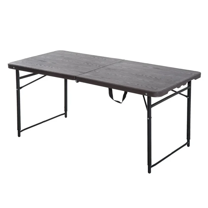 Outsunny Mesa de Camping Plegable y Portátil tipo Mesa Buffet Auxiliar Ligera y Multiusos con Asas PP 122x61x53/71.5cm(LxAnxAl)