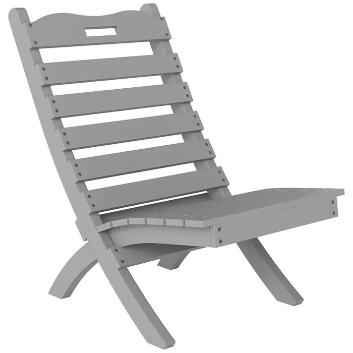 Outsunny Silla de Jardín de Madera Silla de Exterior con Diseño Listones y Respaldo Inclinado Carga 120 kg para Balcón Patio Terraza 78x48x76 cm Gris