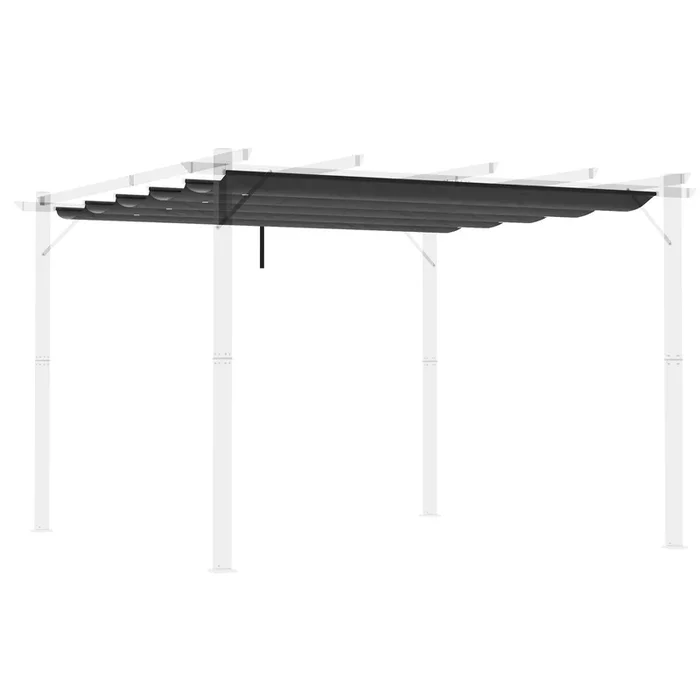 Outsunny Techo de Pérgola 2,5×2,55 m Techo de Repuesto Retráctil para Marco de Pérgola de 3×3 m Toldo de Tela Solo para Cenador Jardín con 10 Orificios de Drenaje Gris Oscuro