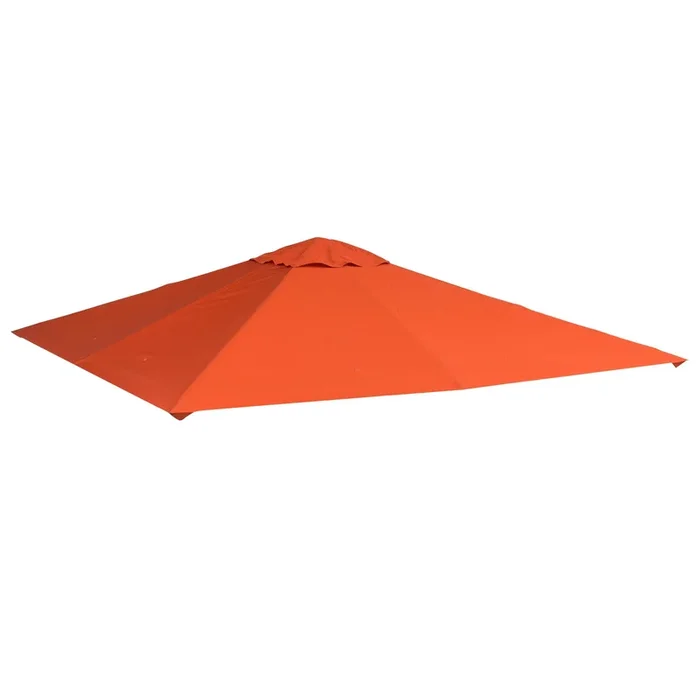 Outsunny Techo de Repuesto 300×300 cm para Cenador de Jardín Cubierta de Repuesto de Gazebo Pabellón Exterior con 8 Orificios de Drenaje y Ventilación Naranja