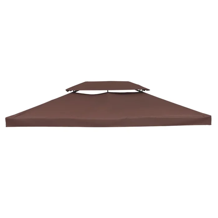 Outsunny Techo de Repuesto para Cenador 4×3 m Cubierta de Repuesto con Techo Doble 10 Orificios de Drenaje y Protección UV Toldo de Recambio para Pabellón Gazebo Marrón