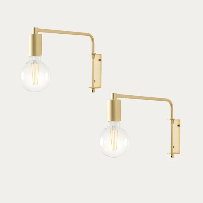 Pack 2 apliques de pared dorado Gita Dorado – Kenay Home