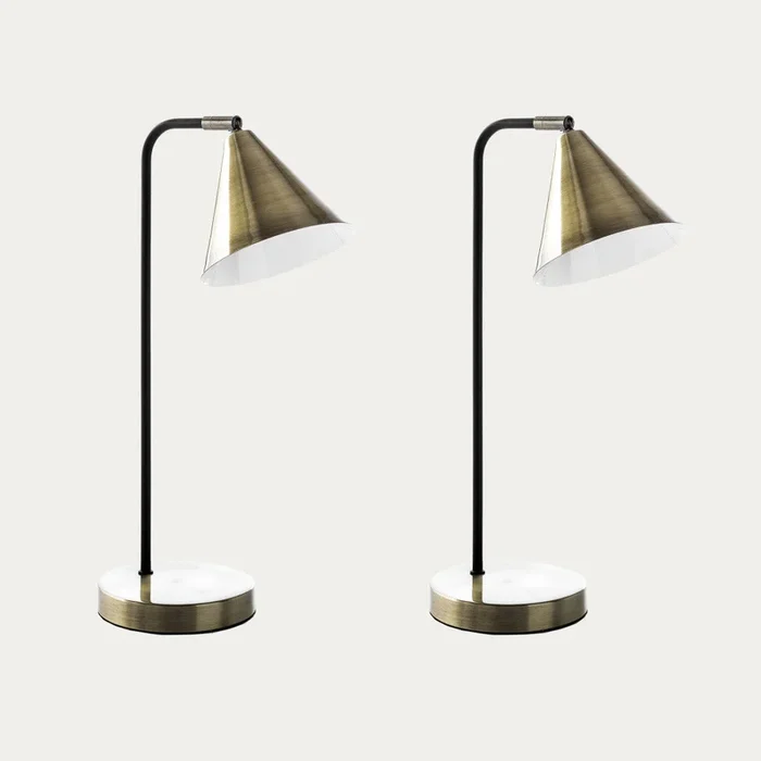 Pack 2 lámparas de sobremesa negro-dorado Shine Dorado – Kenay Home