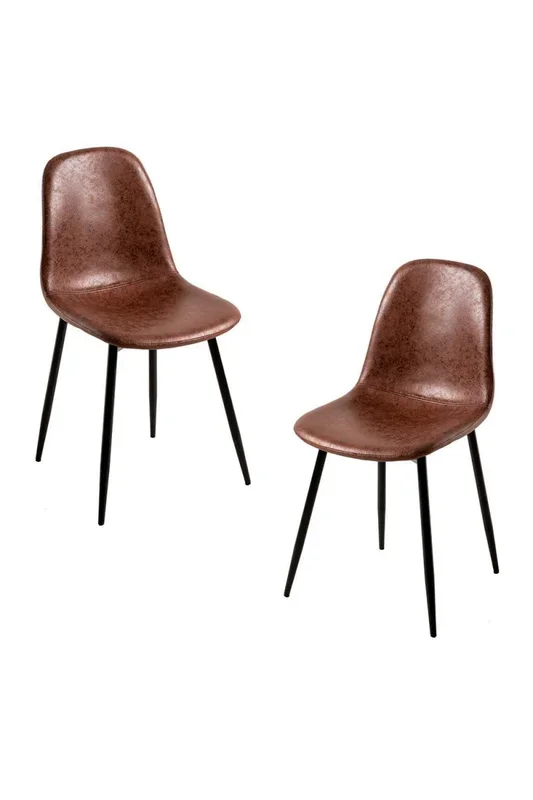Pack 2 Sillas Black Teok Polipiel – Café Vintage