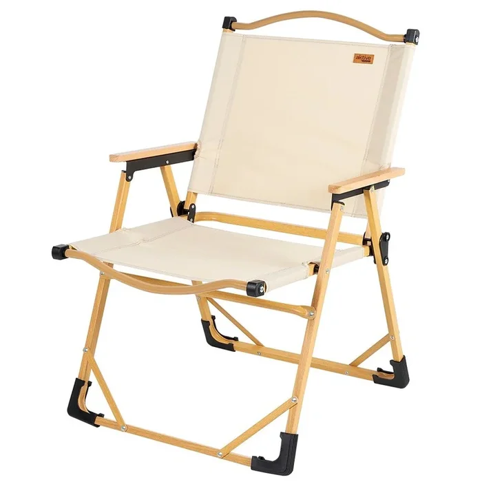 Pack 2 sillas plegables altas glamping crema aluminio Aktive