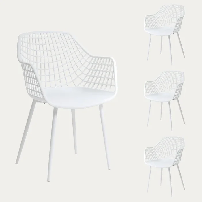 Pack 4 sillas polipropileno blanco Baton Blanco – Kenay Home