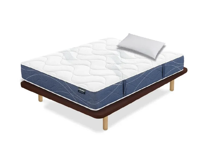 Pack base tapizada y colchón Habana de Flex con almohada 105×200 – Colchones Vela