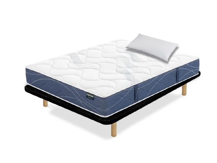 Pack base tapizada y colchón Habana de Flex con almohada 80×200 – Colchones Vela