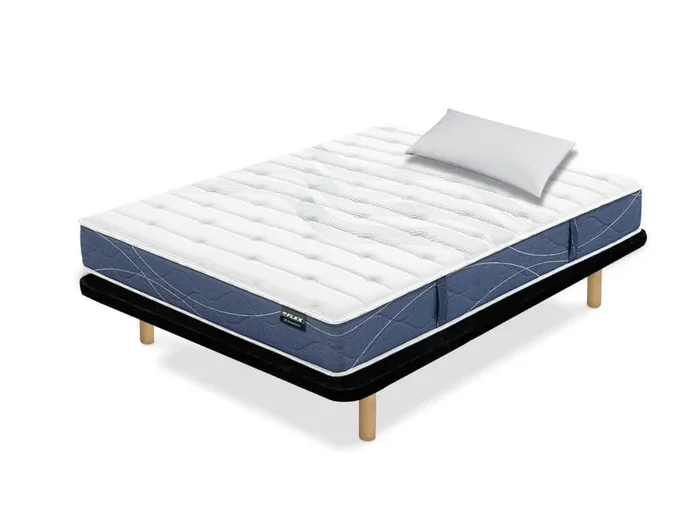 Pack base tapizada y colchón Multielastic de Flex con almohada 105×190 – Colchones Vela