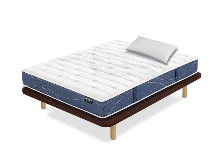 Pack base tapizada y colchón Multielastic de Flex con almohada 105×190 – Colchones Vela