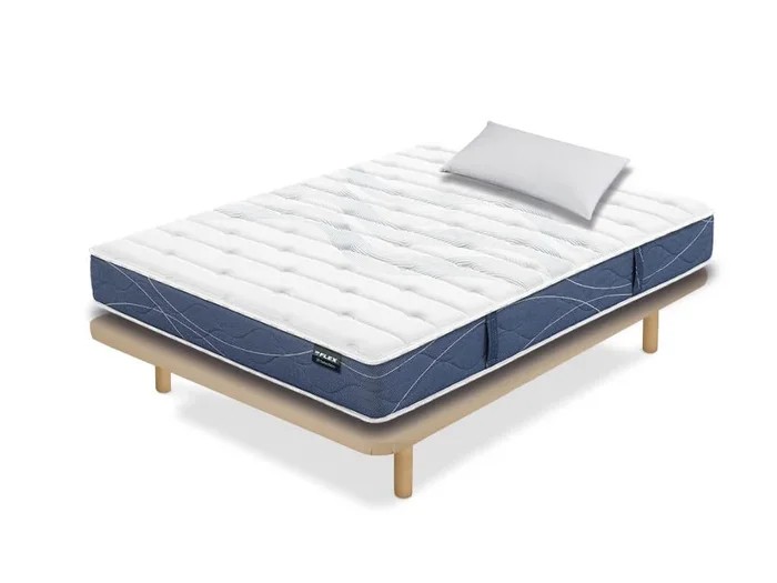 Pack base tapizada y colchón Multielastic de Flex con almohada 90×190 – Colchones Vela