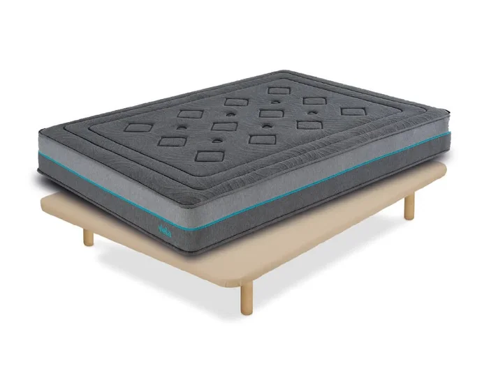 Pack base tapizada y colchón Vela de muelles ensacados 105×190 – Colchones Vela