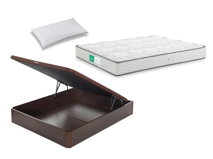 Pack canapé abatible madera 19 y colchón Civic de Dormilón con almohada 105×190 – Colchones Vela