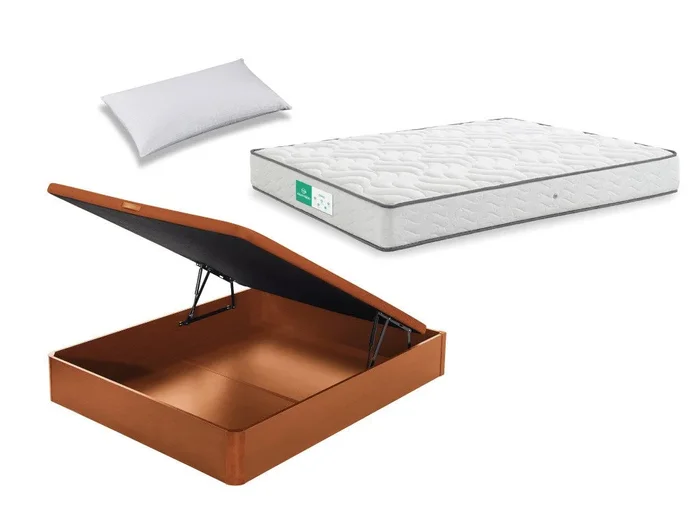 Pack canapé abatible madera 19 y colchón Civic de Dormilón con almohada 90×200 – Colchones Vela