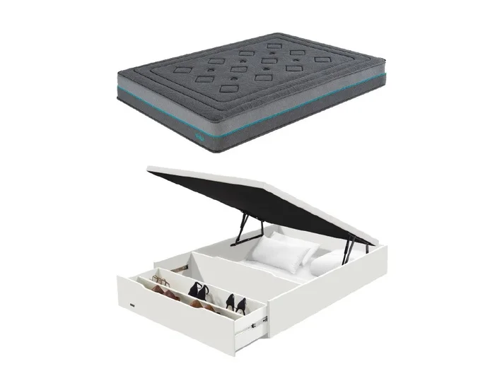 Pack canapé abatible zapatero y colchón Vela de muelles ensacados 160×200 – Colchones Vela
