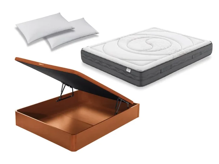 Pack canapé madera 19 y colchón Flex Garbí Visco con almohada 150×190 – Colchones Vela