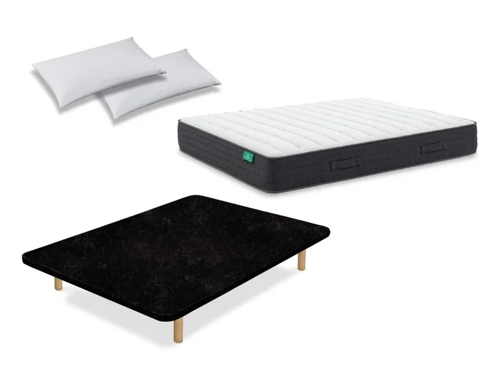 Pack Colchón Dormilón Town Pocket + Base Tapizada + Almohada 135×200 – Colchones Vela