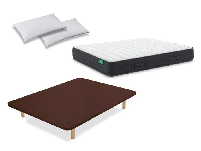 Pack Colchón Dormilón Town Pocket + Base Tapizada + Almohada 150×200 – Colchones Vela