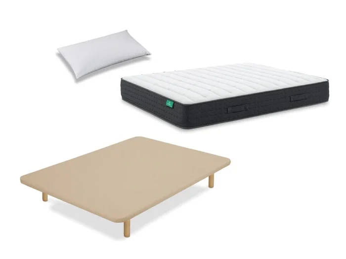 Pack Colchón Dormilón Town Pocket + Base Tapizada + Almohada 80×190 – Colchones Vela