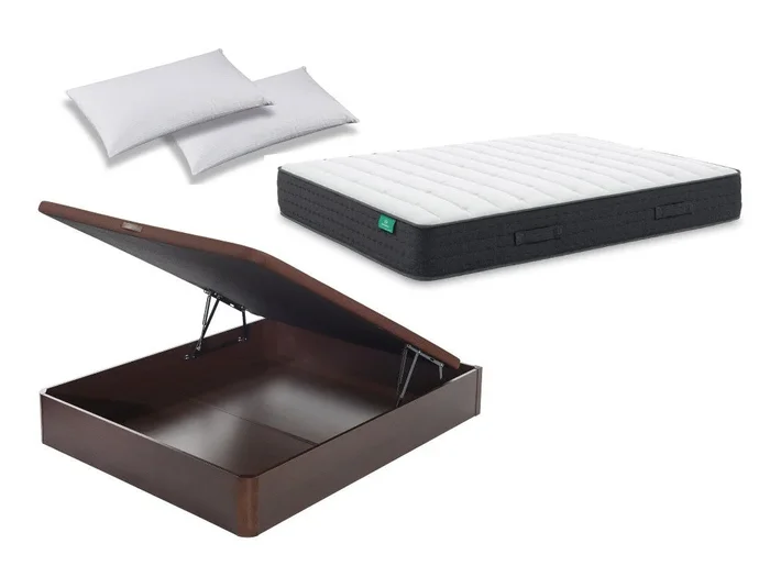 Pack colchón Dormilón Town Pocket + Canapé Abatible de madera 19 + Almohada 150×200 – Colchones Vela