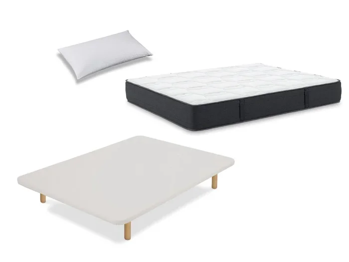 Pack Colchón Dormilón Urban Visco + Base Tapizada Tapiflex + Almohada Hipoalergénica 105×190 – Colchones Vela