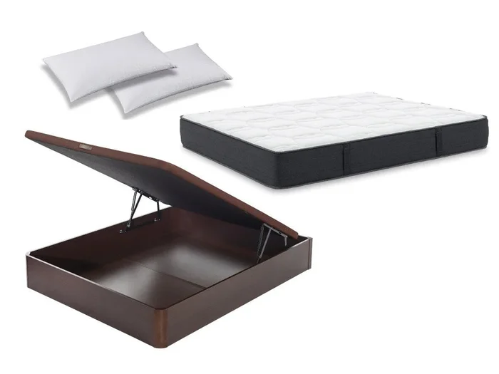 Pack colchón Dormilón Urban Visco + Canapé abatible de madera 19 + Almohada 135×190 – Colchones Vela