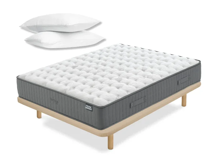 Pack Colchón Flex Nimbus Visco + Base Tapizada Tapiflex + Almohada 160×200 – Colchones Vela