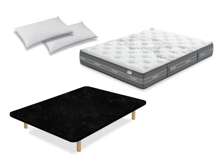 Pack Colchón Flex Nube Visco + Base Tapizada Tapiflex + Almohada 180×200 – Colchones Vela