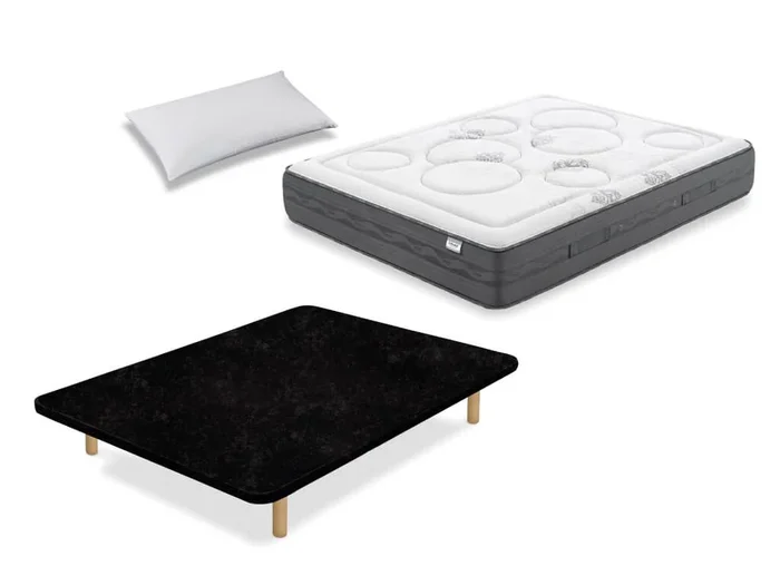 Pack Colchón Flex Palace Visco + Base Tapizada Tapiflex + Almohada 80×190 – Colchones Vela