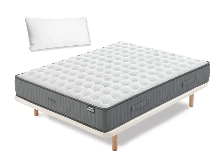 Pack Colchón Flex Palace Visco + Base Tapizada Tapiflex + Almohada 80×200 – Colchones Vela