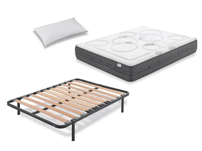 Pack Colchón Flex Palace Visco + Somier de Láminas + Almohada 105×190 – Colchones Vela