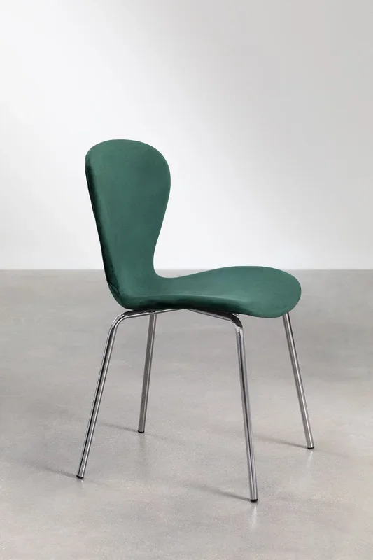 Pack de 2 Sillas de Comedor Apilables en Terciopelo Uit Verde Jungla – SKLUM