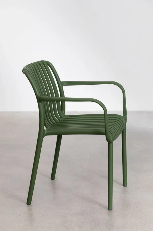 Pack de 2 Sillas de Comedor con Reposabrazos Wendell Verde Pesto – SKLUM