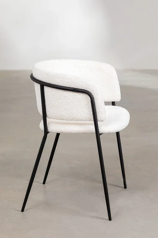 Pack de 2 Sillas de Comedor en Borreguito Nalon Blanco – SKLUM