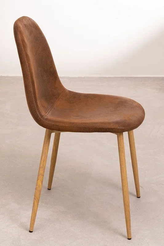 Pack de 2 Sillas de Comedor en Polipiel Glamm Café Vintage Madera Natural – SKLUM
