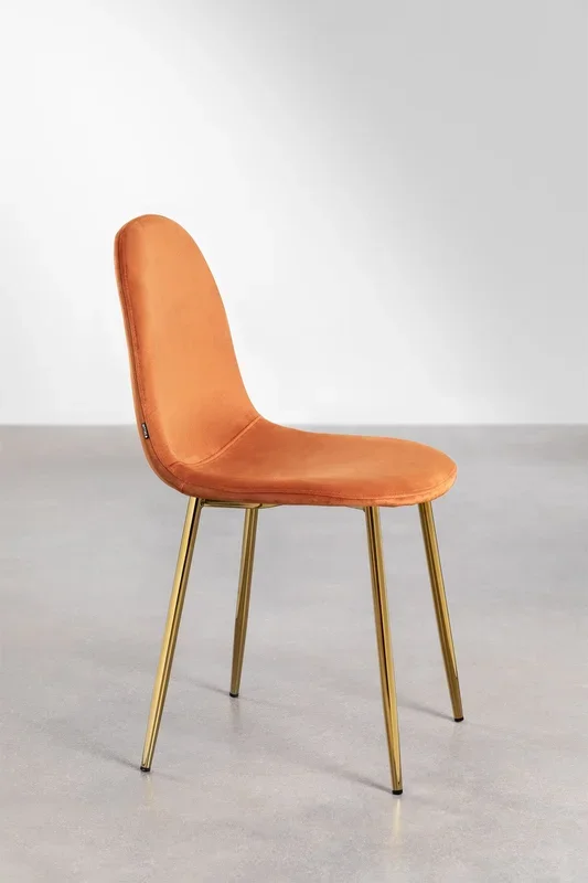 Pack de 2 sillas de comedor en terciopelo Glamm Óxido Dorado – SKLUM