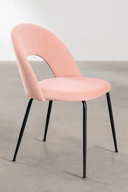 Pack de 2 Sillas de Comedor en Terciopelo Glorys Style Rosa – SKLUM