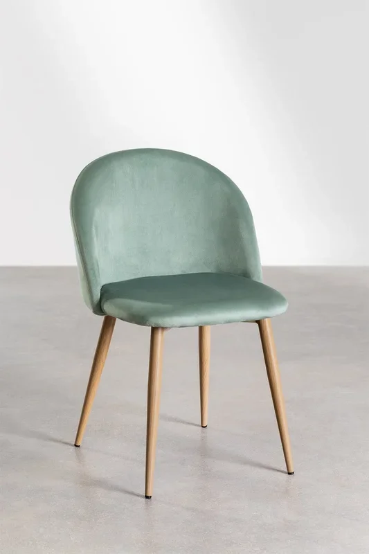 Pack de 2 Sillas de Comedor en Terciopelo Kana Verde Abeto – SKLUM