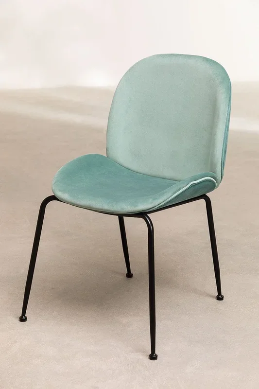 Pack de 2 sillas de comedor en terciopelo Pary Verde Abeto – SKLUM