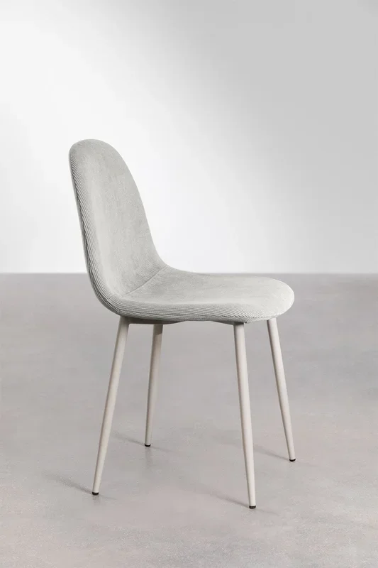 Pack de 2 Sillas de Comedor Glamm Deluxe Pana Gris Visón – SKLUM