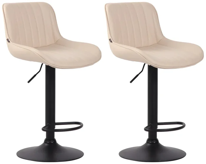 Pack de 2 taburetes de bar Lentini en polipiel 50x50x86 cm
