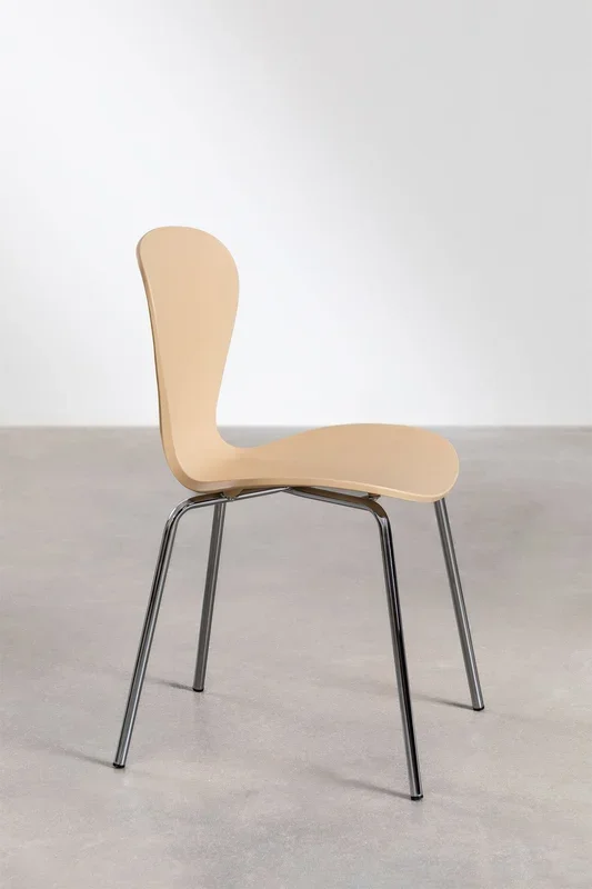 Pack de 4 Sillas de Comedor Apilables Uit Marrón Trigo – SKLUM