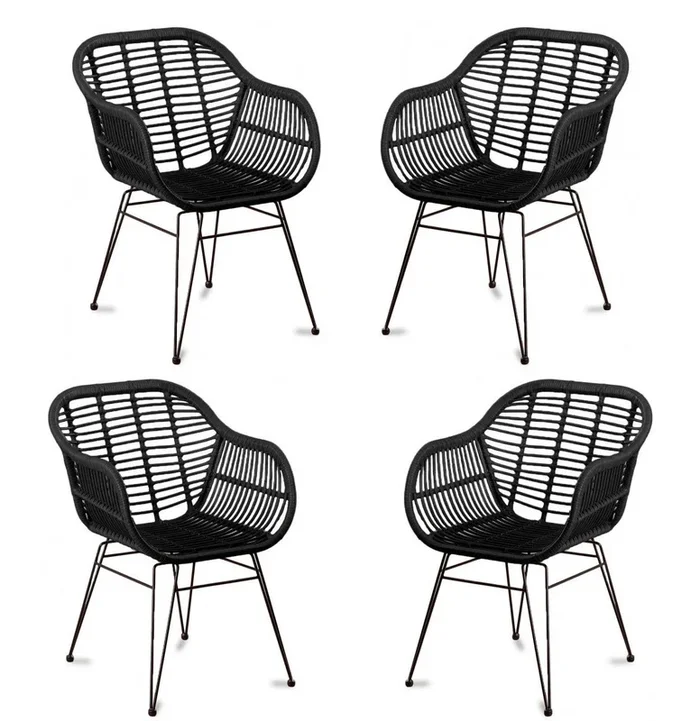 Pack de 4 sillas de comedor de ratán – Midi