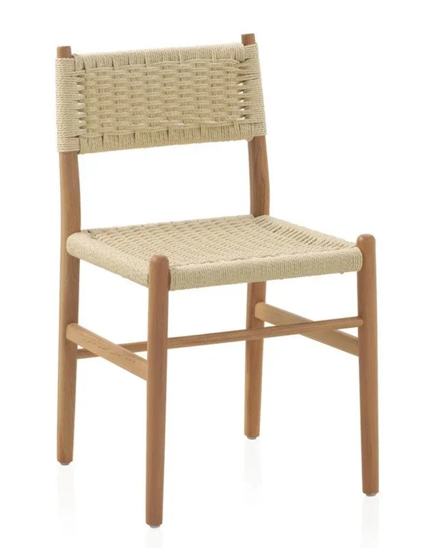 Pack de 4 Sillas de Madera de Haya con Asiento Trenzado