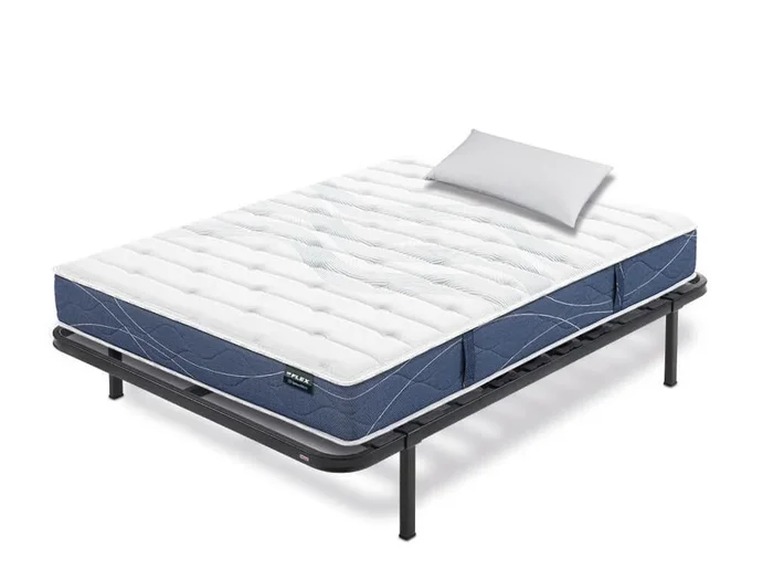 Pack somier y colchón Multivisco de Flex con almohada 105×200 – Colchones Vela