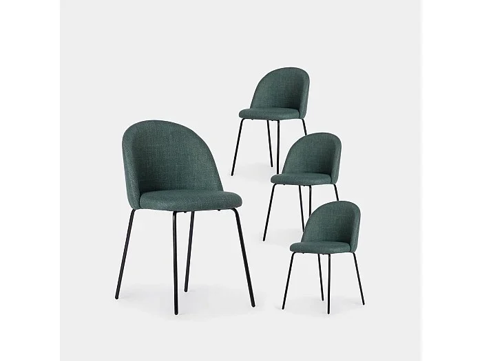 Packs 4 sillas Verde oscuro 48 x 81 cm